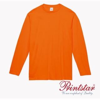 【日本 PRINTSTAR】純棉 5.6oz 長袖重磅T恤-男女同款(橘色)