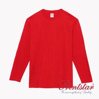 【日本 PRINTSTAR】純棉 5.6oz 長袖重磅T恤-男女同款(紅色)