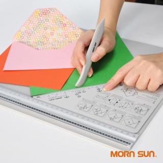 【MORNSUN】專利設計 A3多功能創意摺線板工具組 切割墊 含鋁尺 摺紙棒(摺信封 摺禮物盒好幫手)