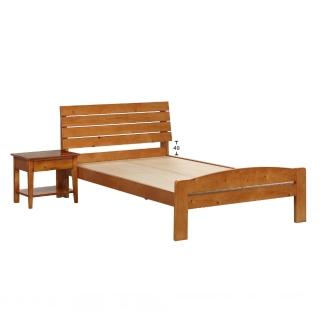 【MUNA 家居】日式風情雲杉檜木色3.5尺單人床含床頭櫃(單人床 床架 床台)