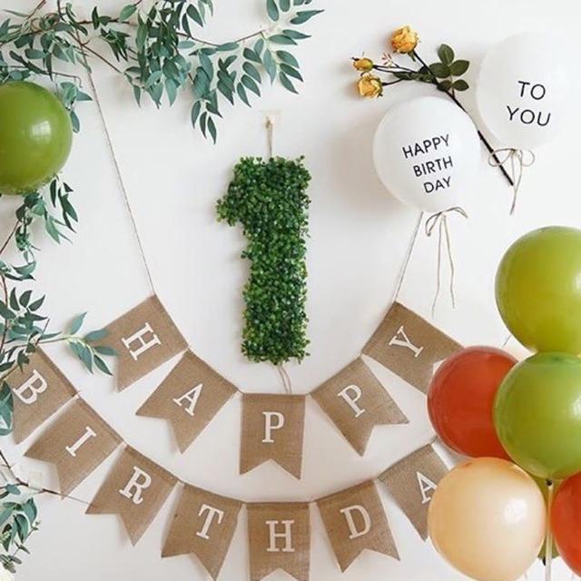森林系文青綠植數字1個-數字任選(生日氣球 派對 生日派對 派對氣球 生日佈置 氣球)
