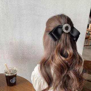 【HaNA 梨花】韓國公主華麗風格．緞面一字花海鑽圈手工夾髮夾