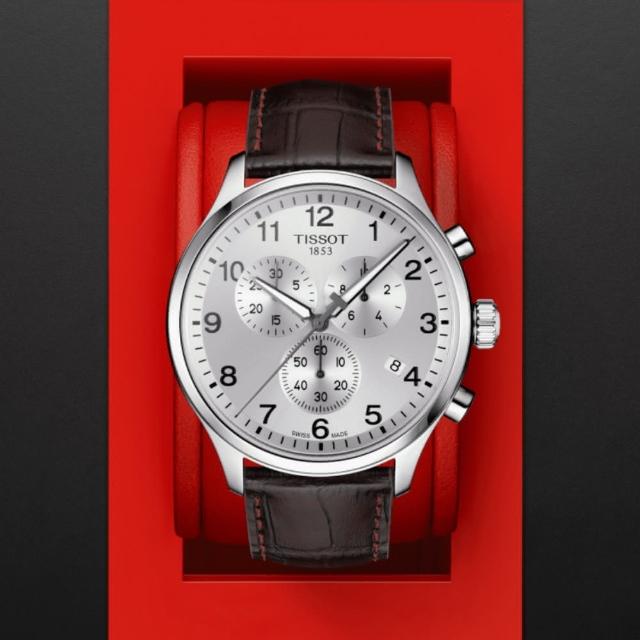 【TISSOT 天梭 官方授權】CHRONO XL 韻馳系列 三眼計時腕錶 / 45mm 母親節 禮物(T1166171603700)
