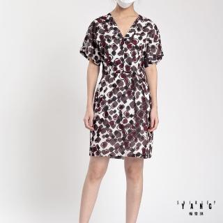 【SHIRLEY YANG 楊雪琪】塊狀疊色印花棉質洋裝