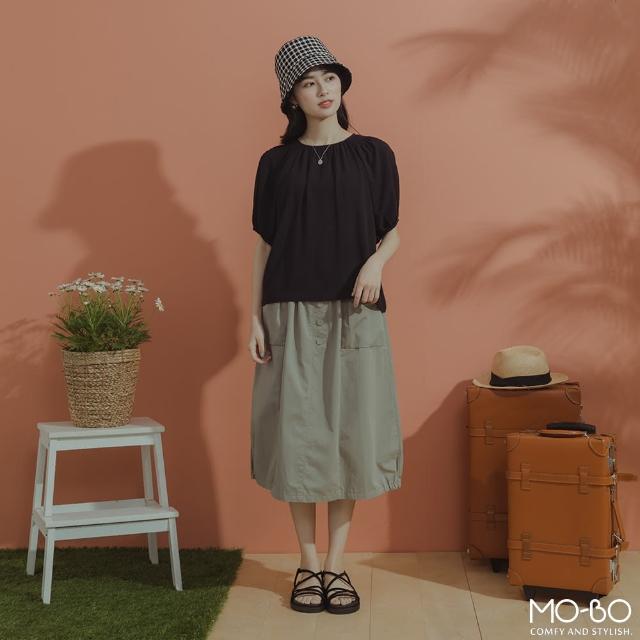【MO-BO】夏季微風泡泡袖棉質上衣(上衣)