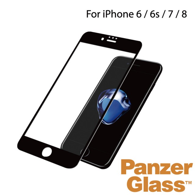 【PanzerGlass】iPhone 6/6s/7/8 4.7吋 2.5D耐衝擊高透鋼化玻璃保護貼(黑)