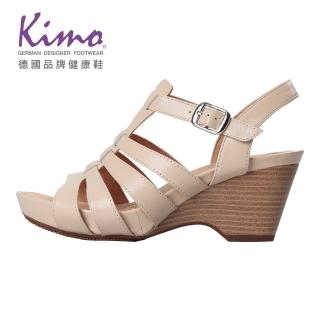 【Kimo】羅馬風情羊皮楔型涼鞋 女鞋(膚 KBJSF157020)
