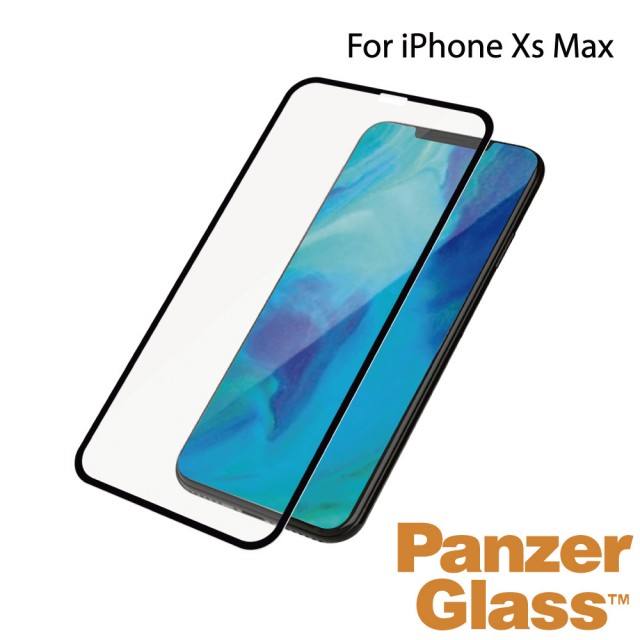 【PanzerGlass】iPhone Xs Max 6.5吋 2.5D耐衝擊高透鋼化玻璃保護貼(黑)