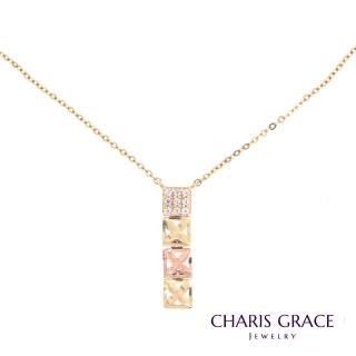 【CHARIS & GRACE 佳立思珠寶】14K金 項鍊 長條三色金項鍊