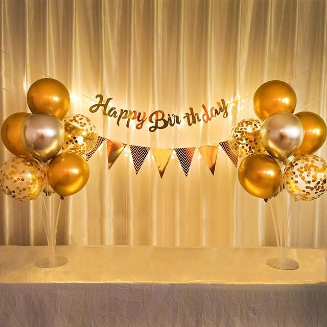 耀眼金色生日氣球桌飄組1組(生日氣球 派對 生日派對 派對氣球 生日佈置 氣球)