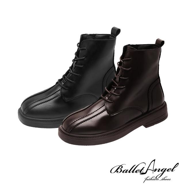 【BalletAngel】短靴 時尚玩家雙車線綁帶短靴(共兩色)