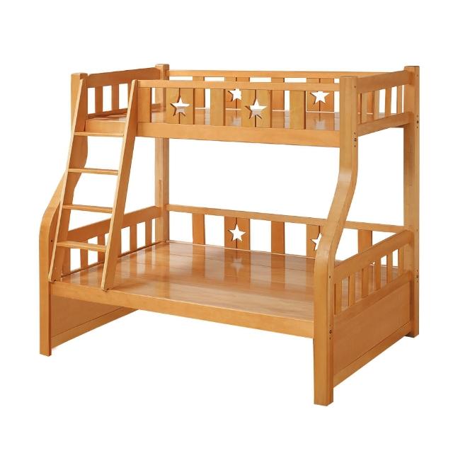 【BODEN】普利實木功能型雙層床架(4尺加大單人+3尺單人-不含抽屜櫃)