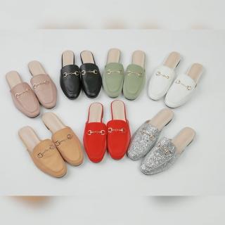 【Nicoco daily】馬術銀扣平底懶人鞋(共7色)