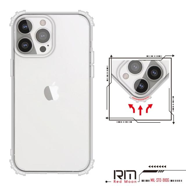 【RedMoon】APPLE iPhone 13 Pro Max 6.7吋 軍事級防摔軍規手機殼(鏡頭孔增高版)