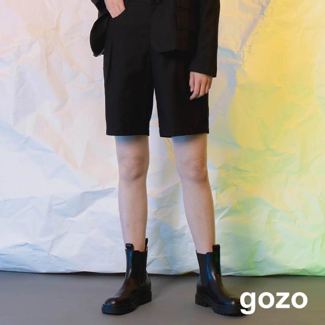 【gozo】minus g-限量系列 休閒打摺五分西裝短褲(三色)