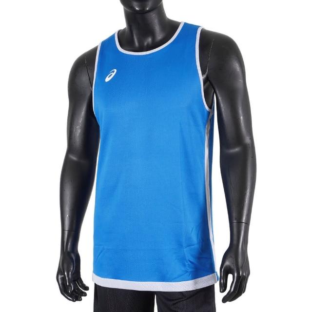 【asics 亞瑟士】Asics Apparels 男 籃球背心 訓練 運動 吸濕 快乾 輕量 舒適 雙面 藍(2063A255-400)