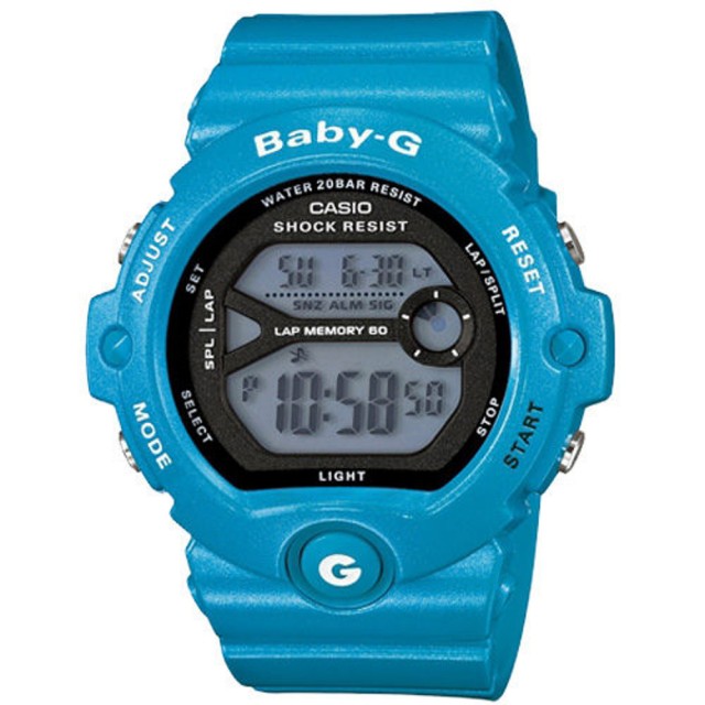 【CASIO 卡西歐】Baby-G系列 甜心馬卡龍運動休閒腕錶-水藍(BG-6903-2DR)