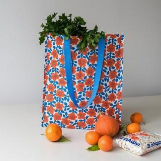 【Rex LONDON】環保購物袋 紅花(購物袋 環保袋 收納袋 手提袋)