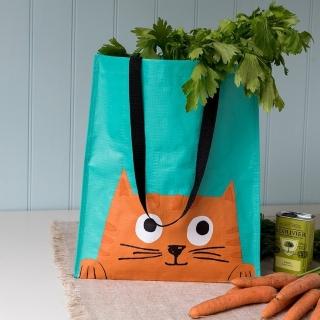 【Rex LONDON】環保購物袋 橘貓(購物袋 環保袋 收納袋 手提袋)