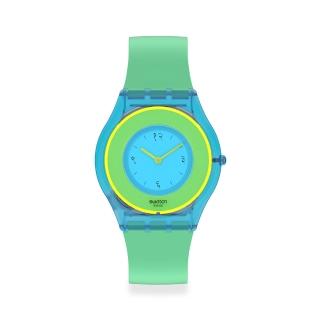 【SWATCH】SKIN超薄系列 HARA GREEN 01 香料鮮綠 手錶 瑞士錶 錶(34mm)