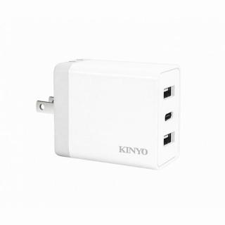 【KINYO】雙USB+Type-C充電器(CUH-5355)