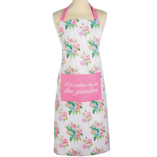 【KitchenCraft】平口單袋圍裙 玫瑰(廚房圍裙 料理圍裙 烘焙圍裙)