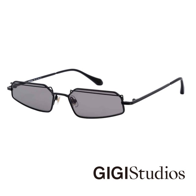 【GIGI Studios】前衛幾何小框太陽眼鏡(黑 - LEX-6512/1)