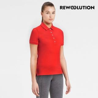 【Rewoolution】女 MIRTH 190g短袖Polo衫[玫紅]REAB2WC103(羊毛衣 短袖 Polo衫 吸濕排汗)