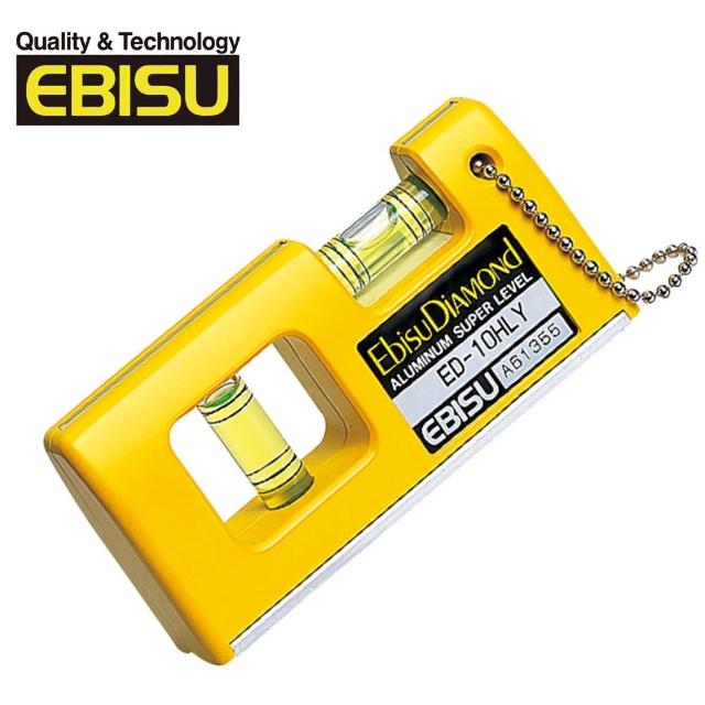 【EBISU】口袋型水平尺 -有磁-黃(ED-10HLMY)