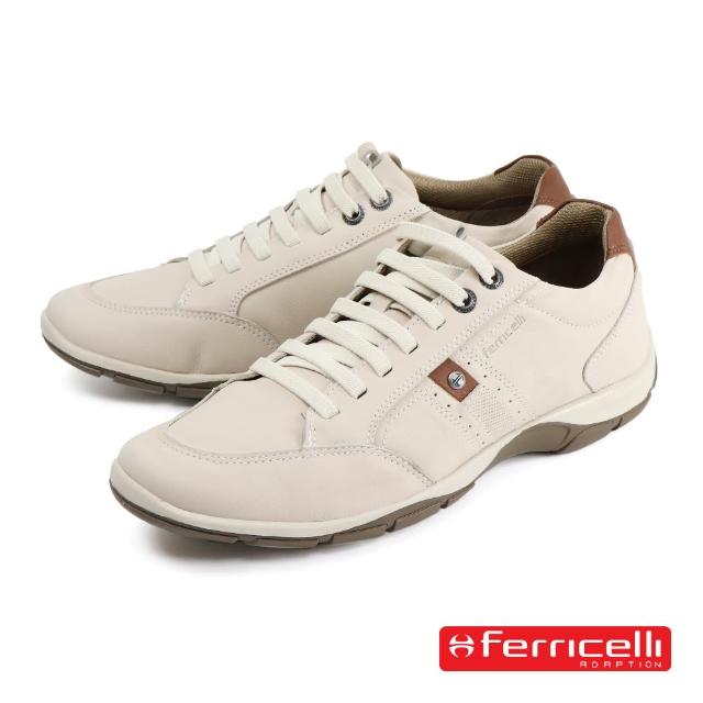 【Ferricelli】復古造型綁帶休閒鞋 米色(F42530-BE)