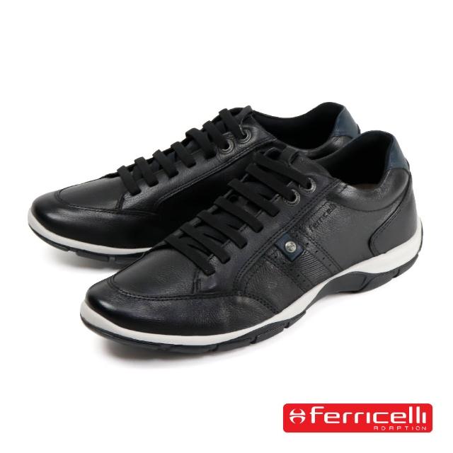 【Ferricelli】復古造型綁帶休閒鞋 黑色(F42530-BL)