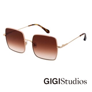 【GIGI Studios】女神級小臉大方框太陽眼鏡(金 - BRISA-6496/9)