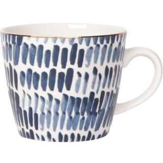 【NOW】金邊馬克杯 靛藍直紋325ml(水杯 茶杯 咖啡杯)
