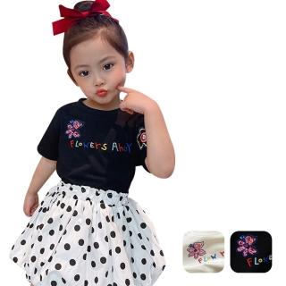 【Baby 童衣】女童短袖上衣 圓領刺繡寬鬆上衣 88701(共2色)