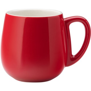 【Utopia】寬肚瓷製馬克杯 紅420ml(水杯 茶杯 咖啡杯)