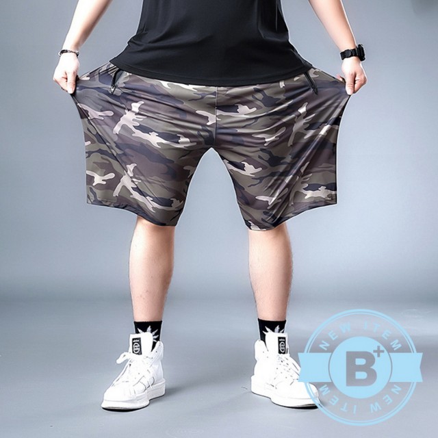 【B+ 大尺碼專家】現貨-大尺碼-冰絲 涼感 迷彩短褲(0205525)