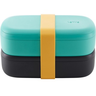 【LEKUE】可微波便當盒組 綠黑500ml(環保餐盒 保鮮盒 午餐盒 飯盒)