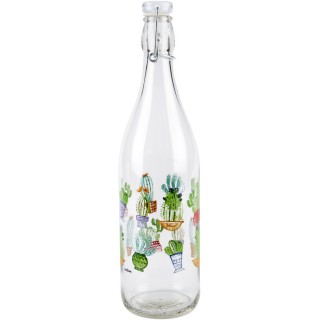 【EXCELSA】扣式密封玻璃水瓶 仙人掌1L(水壺)