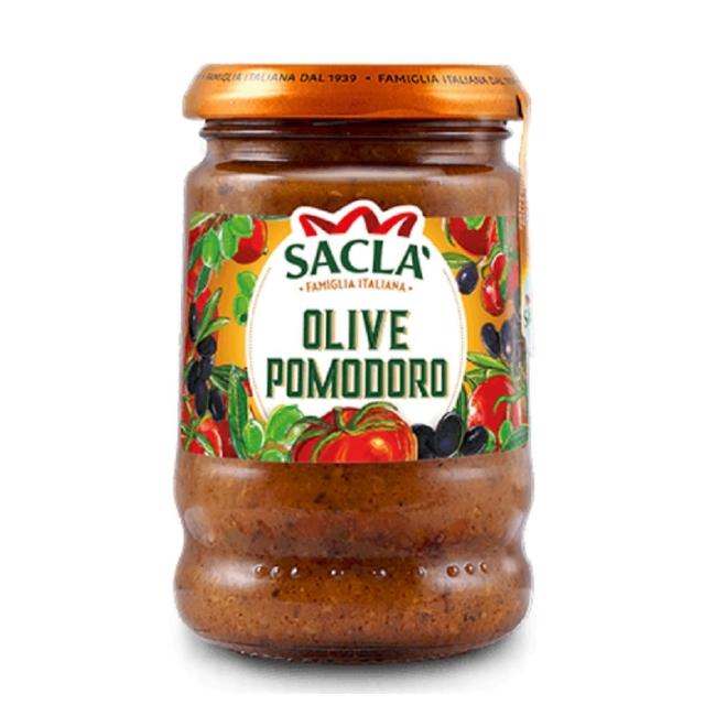 即期品【Sacla】Sacla番茄橄欖拌醬190g/瓶(有效日期2024/07/31)