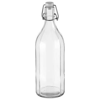 【TESCOMA】扣式密封玻璃水瓶 豎紋1L(水壺)