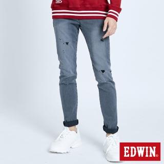 【EDWIN】男裝 503 修身微破小直筒褲(灰色)