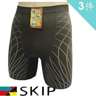 【SKIP 四季織】90%竹炭五分提臀褲加大版3件入[男女適穿](竹炭)