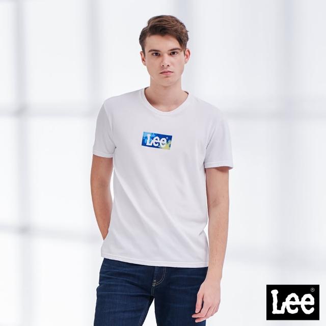 【Lee 官方旗艦】男裝 短袖T恤 / 長框天空雲彩 小LOGO 經典白 標準版型(LL210147K14)
