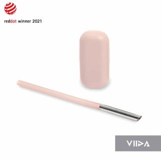 【VIIDA】UiU 環保便攜細吸管+杯套-石英粉(首創異材質結合醫療級鉑金矽膠+316不鏽鋼)