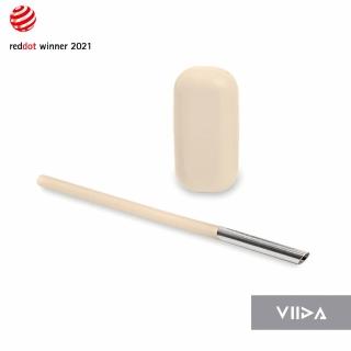 【VIIDA】UiU 環保便攜細吸管+杯套-裸膚米(首創異材質結合醫療級鉑金矽膠+316不鏽鋼)