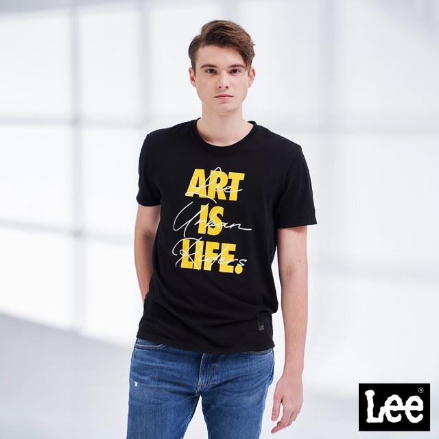 【Lee 官方旗艦】男裝 短袖T恤 / 涼感 Art is Life 氣質黑 標準版型 / Urban Riders 系列(LL210149K11)