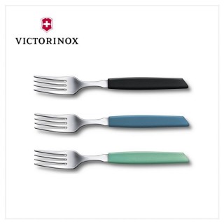 【VICTORINOX 瑞士維氏】Swiss Modern 餐叉 三入組(黑藍綠)