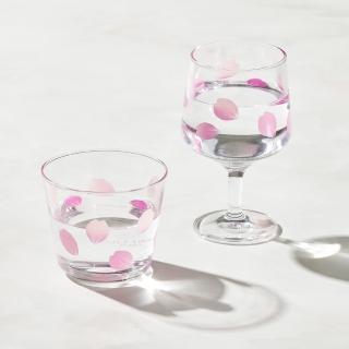 【有種創意食器】日本富硝子 - 變色自由杯 + 短腳酒杯 - 吉野櫻花雨(雙件組 - 220ml)