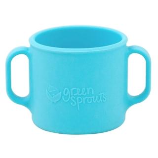 【green sprouts 小綠芽】超防滑寶寶學習喝水矽膠耐熱學習杯_水藍(GS144300-3)