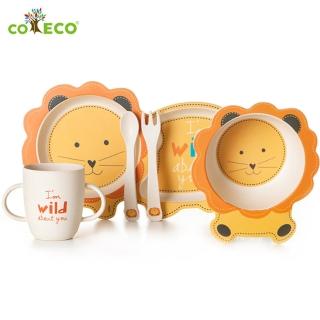 【coeco】竹纖維動物造型兒童餐具五件組